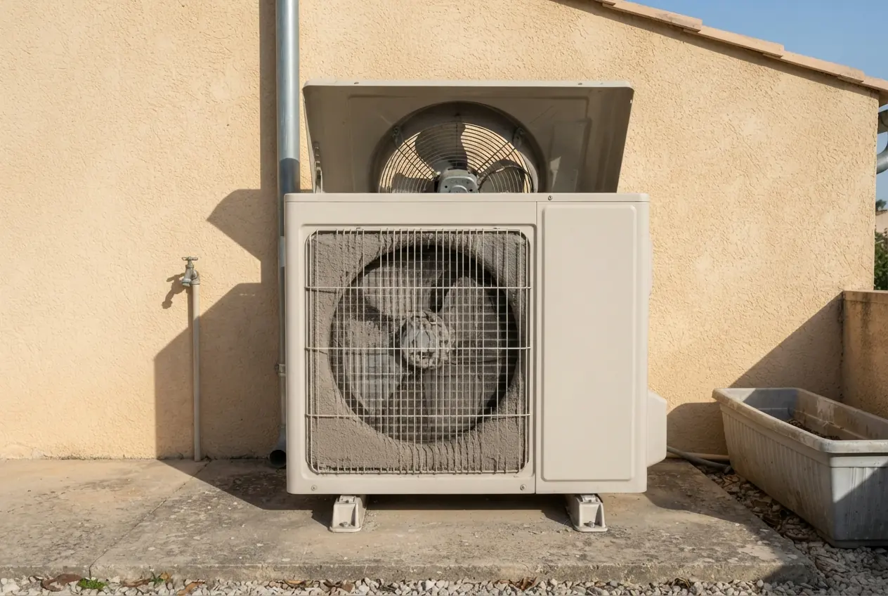 Compresseur de climatiseur bruyant avant intervention à Fos-sur-Mer